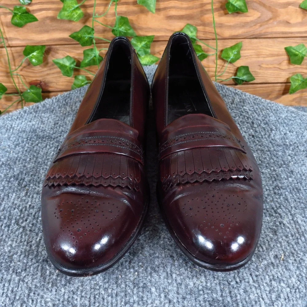 Bostonian Prime‎ Men Casual Kiltie Tassel Loafer 9.5 Dress Burgundy Leather